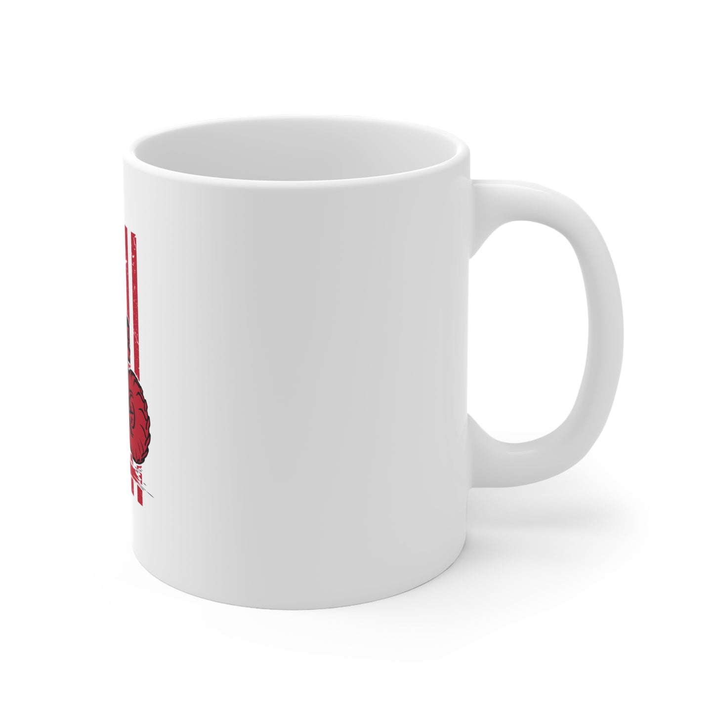 Patriotic Monster Truck Mug – Red Off-Road Truck Coffee Cup – American Flag 4x4 Freedom Design Mug 11oz