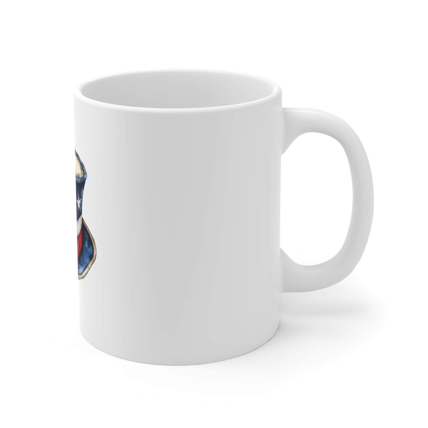 Patriotic Uncle Sam Hat Mug — 11oz Fourth of July Coffee Cup