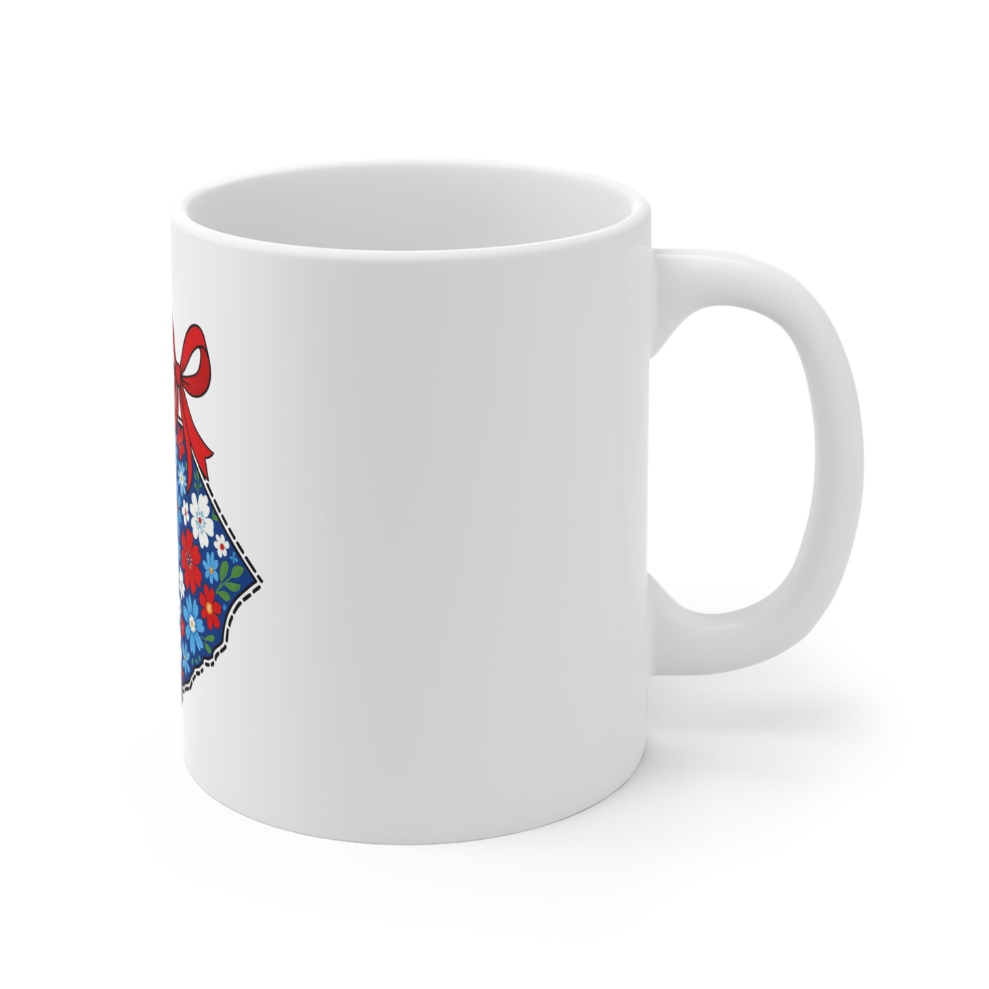 South Carolina Floral State Mug — 11oz Patriotic Red, White & Blue Gift