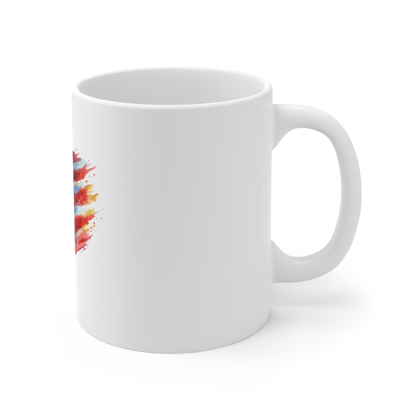 American Flag Watercolor Mug – Patriotic 11oz Coffee Cup