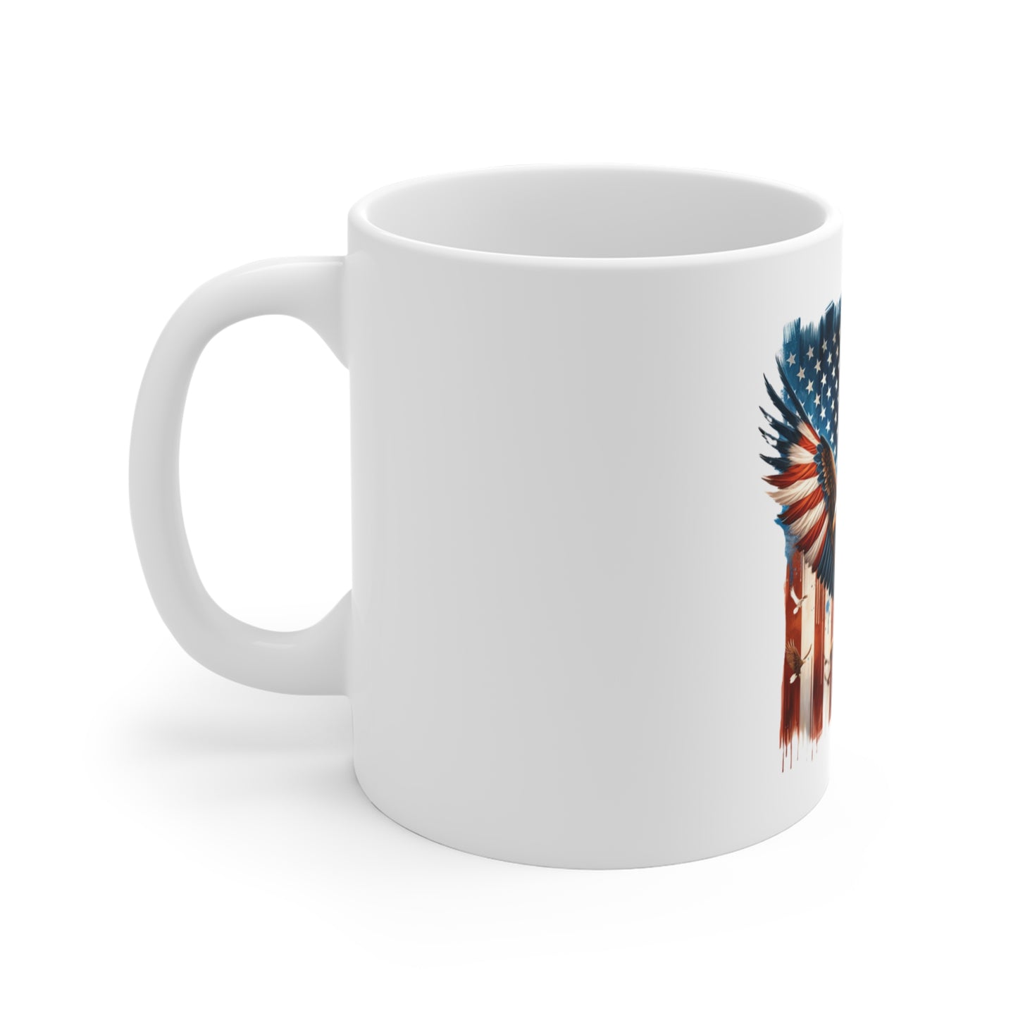 American Flag Eagle Coffee Mug — Patriotic 11oz Ceramic Gift