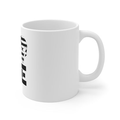American Flag Skull Mug – Minimalist USA Skull Coffee Mug – Black & White Patriotic Skull Cup – Clean Tactical Design Mug Mug 11oz