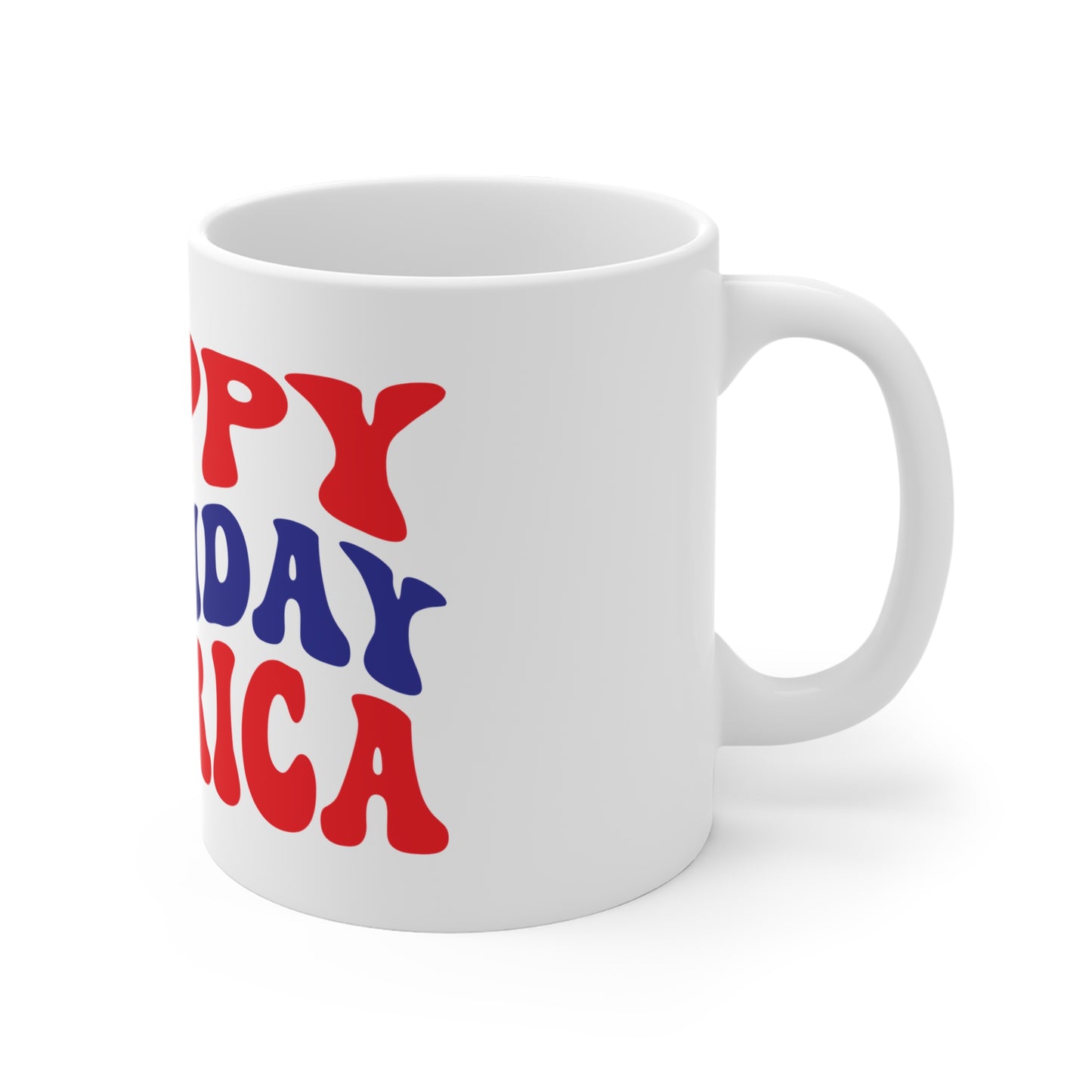 Happy Birthday America Coffee Mug – Patriotic 4th of July Mug – Retro USA Typography Cup – Independence Day Celebration Mug Mug 11oz