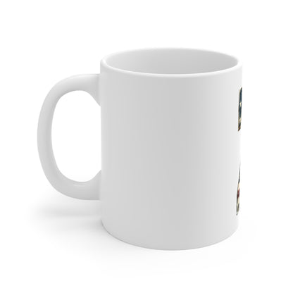 Patriotic Letter Z Coffee Mug – American Flag Initial Mug – Distressed USA Monogram Mug – Vintage Americana Alphabet Gift Mug 11oz