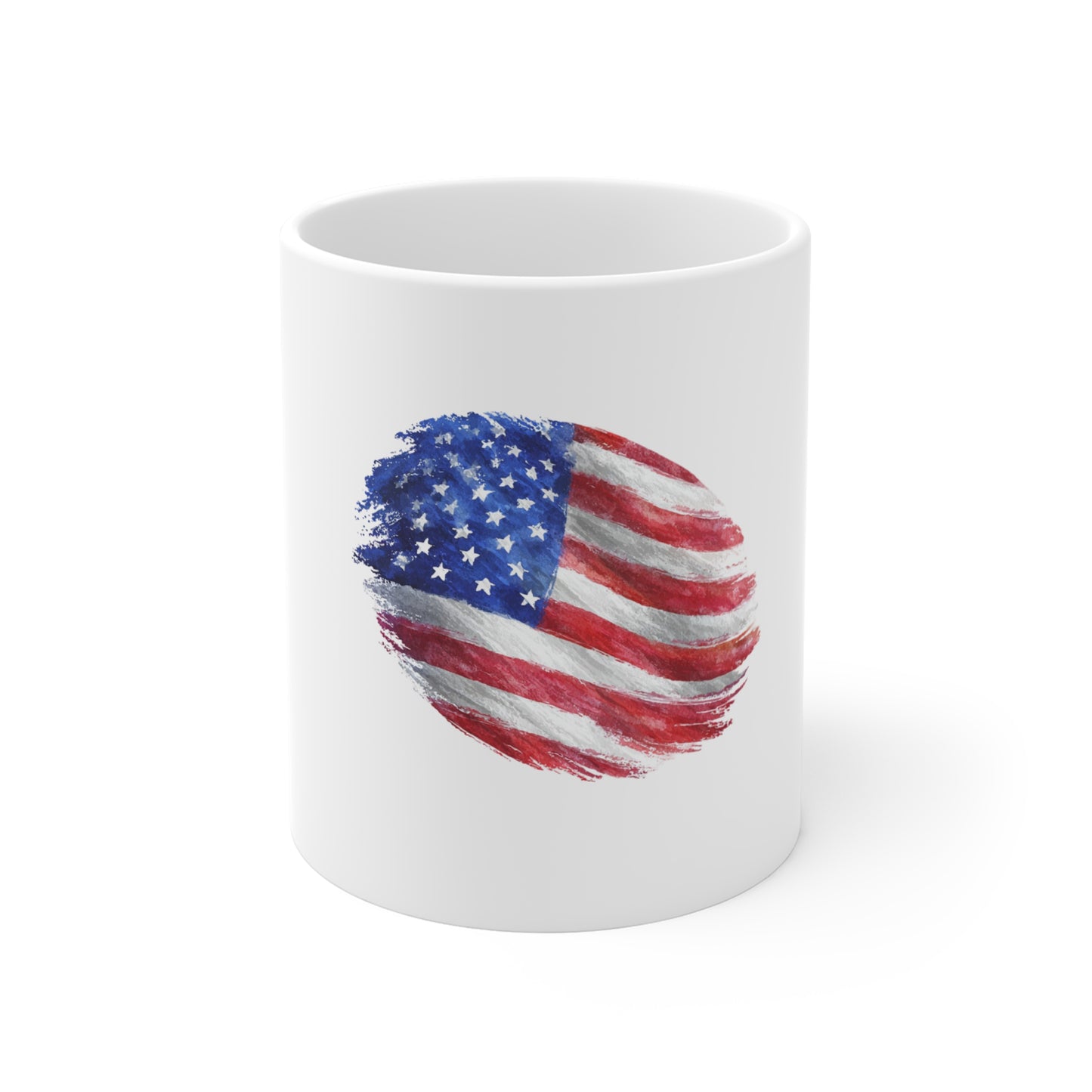 American Flag Mug – Patriotic 11oz Ceramic Coffee Cup