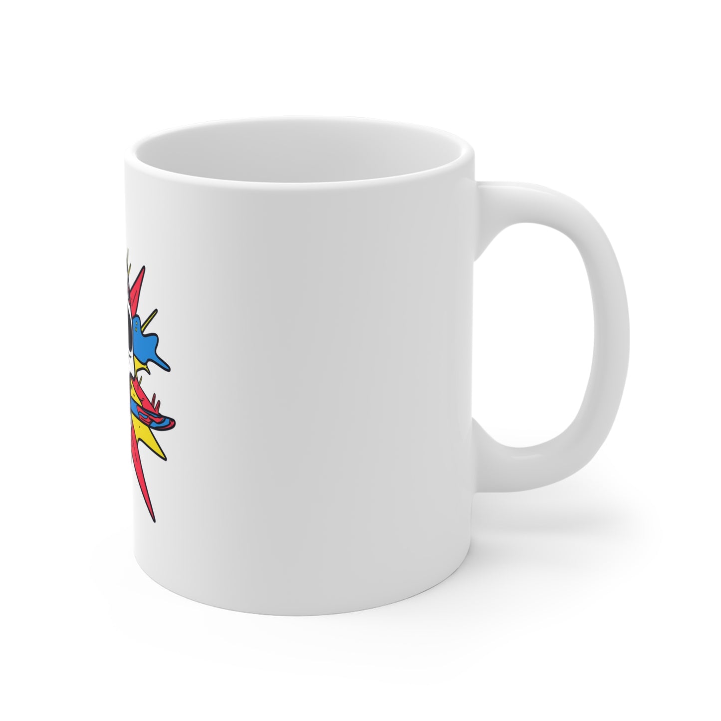Skull & Arrow Ceramic Mug — Colorful Tattoo-Style 11oz Coffee Cup