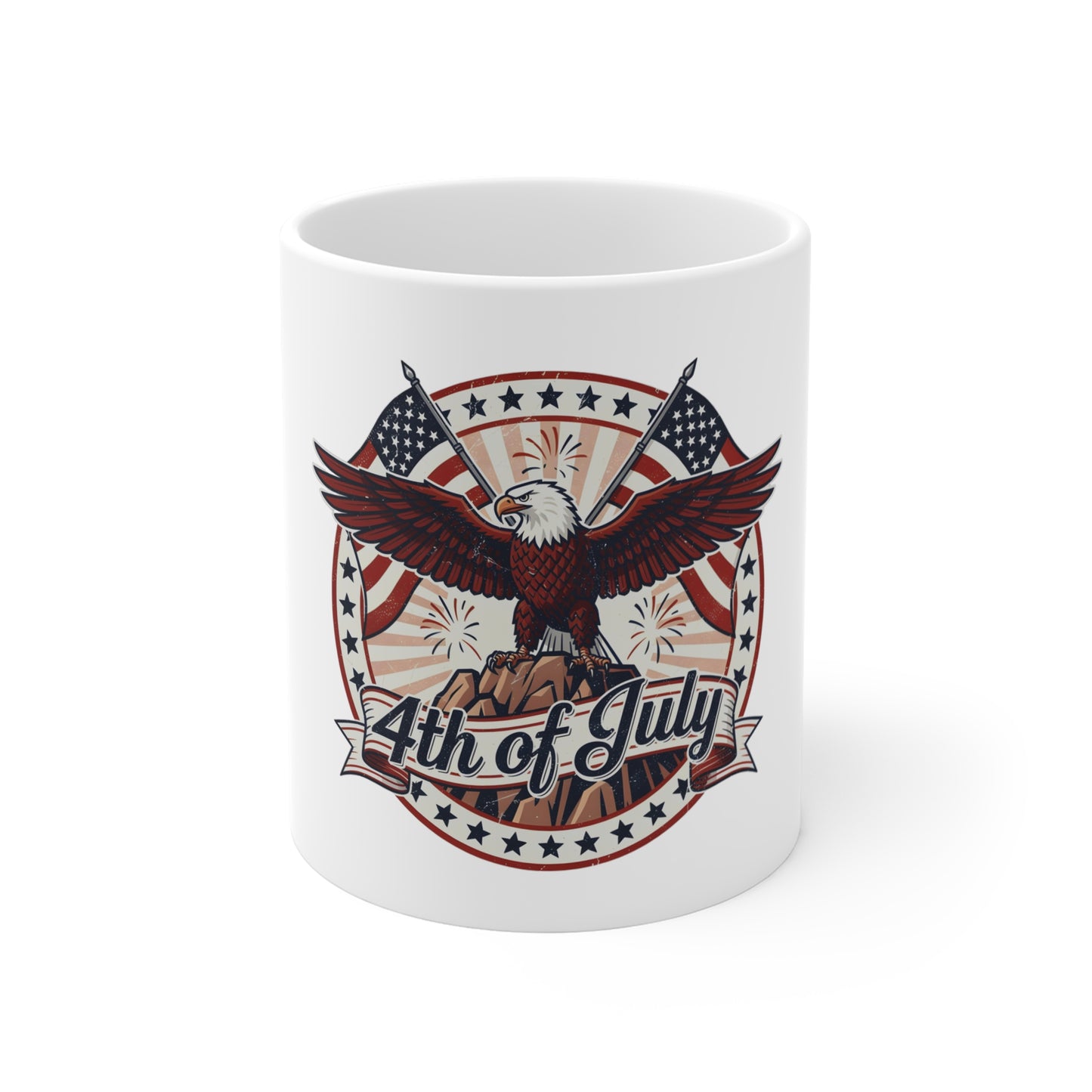 4th of July Eagle Mug — Patriotic American Flag Coffee Cup (11oz)