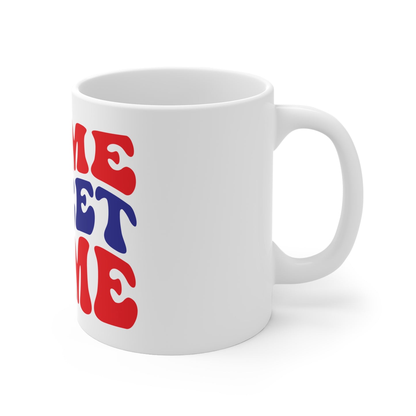 Home Sweet Home Coffee Mug – Patriotic Retro Typography Mug – Americana USA Pride Cup – 4th of July Home Gift Mug Mug 11oz