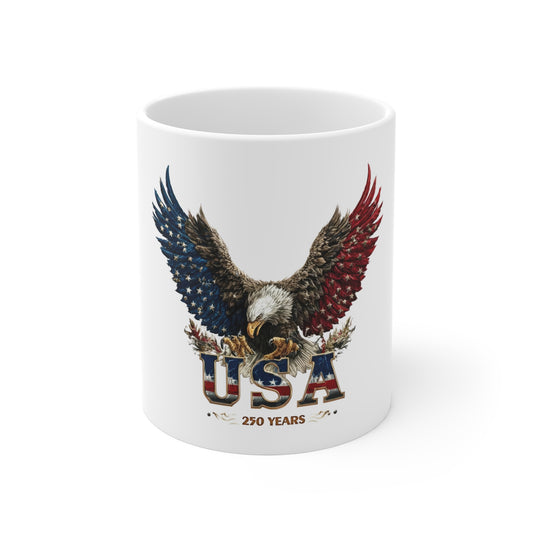USA Eagle Mug — Patriotic 250 Years Coffee Cup