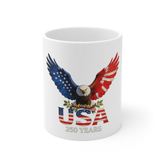 Patriotic Eagle USA 250 Years Mug