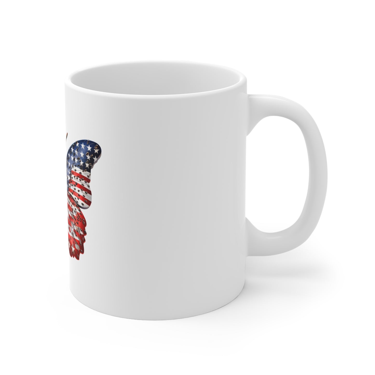 Patriotic Butterfly Coffee Mug – American Flag Butterfly Mug – Red White Blue Nature Art Cup – Unique Americana Gift Mug Patriotic American Flag Butterfly Mug — 11oz USA Stars & Stripes Coffee Cup...