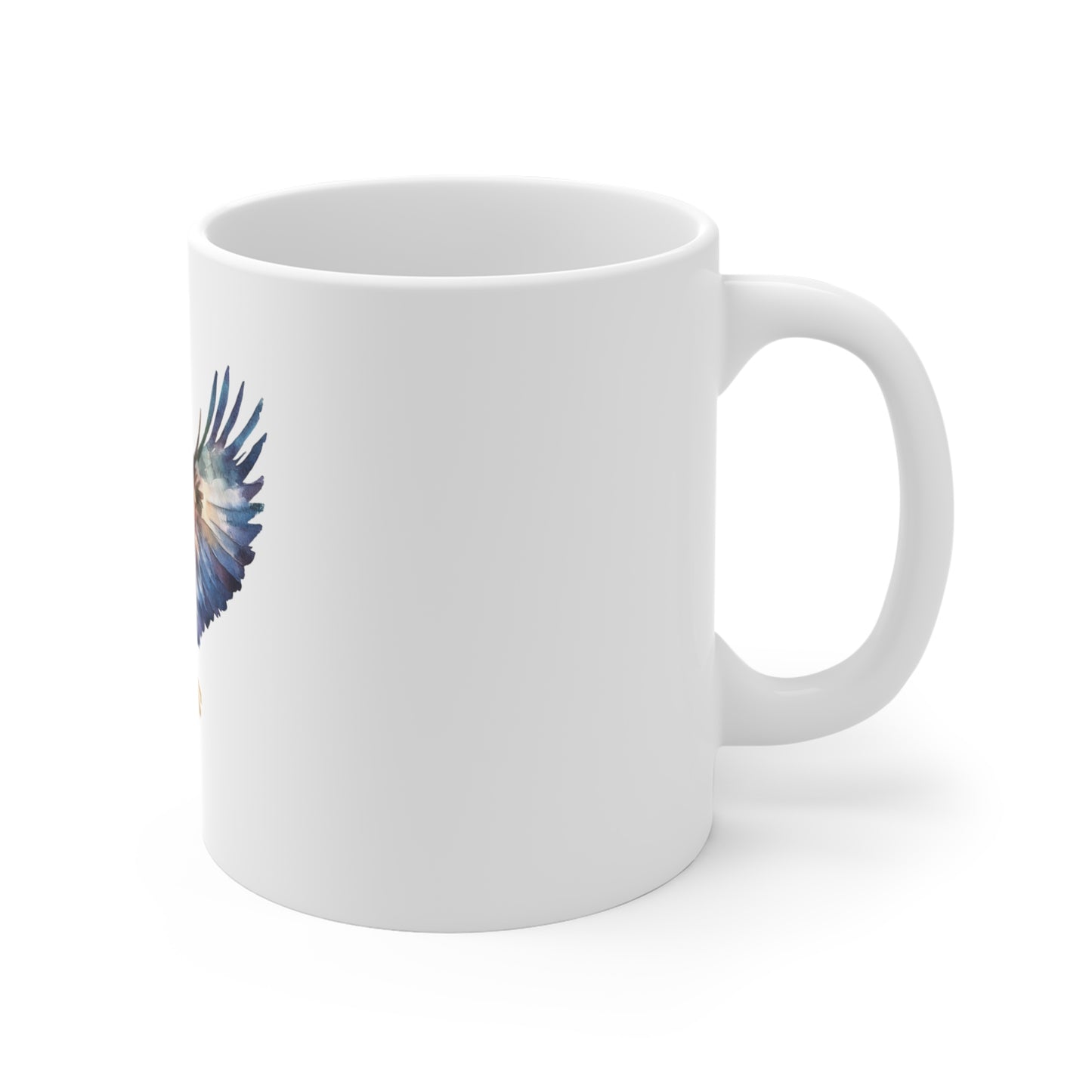 Bald Eagle Watercolor Mug — Patriotic Flying Eagle 11oz Coffee Cup