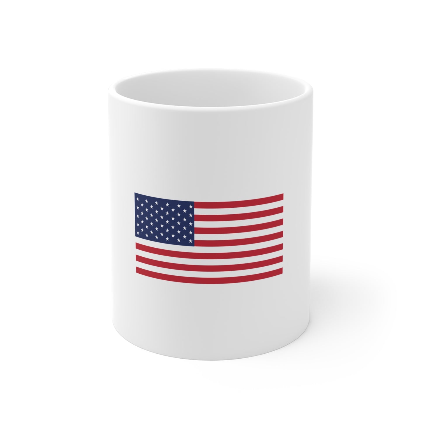 Modern American Flag Coffee Mug – Red Black USA Flag Mug – Bold Patriotic Stripes Cup – Minimalist Americana Gift Mug 11oz
