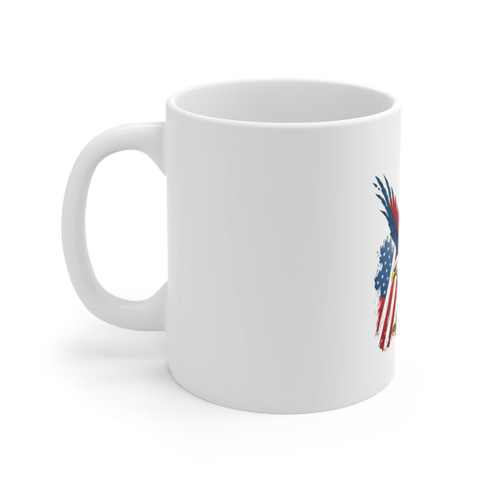 Patriotic Eagle Coffee Mug – American Flag Bald Eagle 11oz