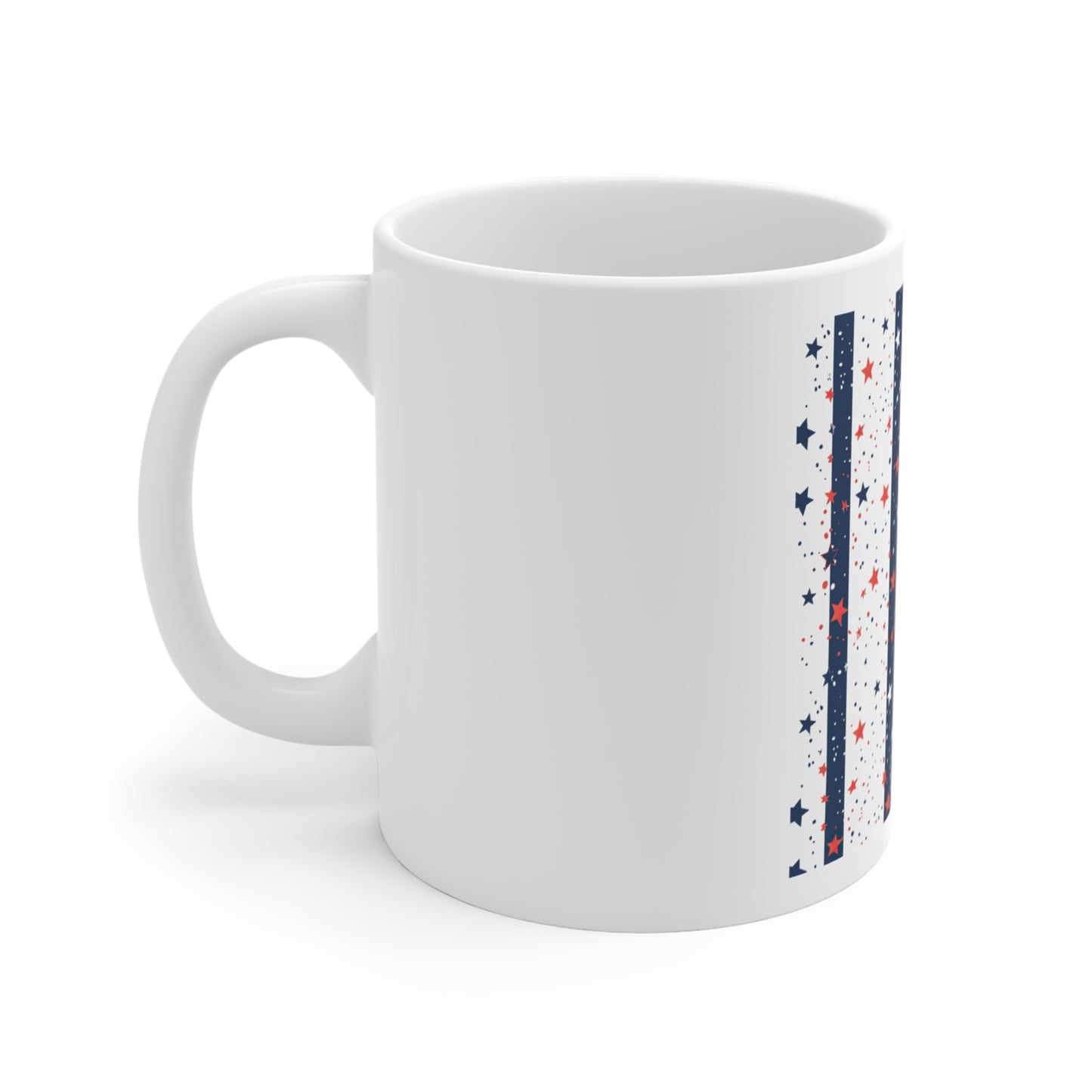 Confetti Stripe Patriotic Coffee Mug – Red White Blue Star Confetti Mug – Modern Americana Stripe Pattern Cup – Festive Patriotic Mug Patriotic Stars & Stripes 11oz Mug — Red White Blue Fourth of July...