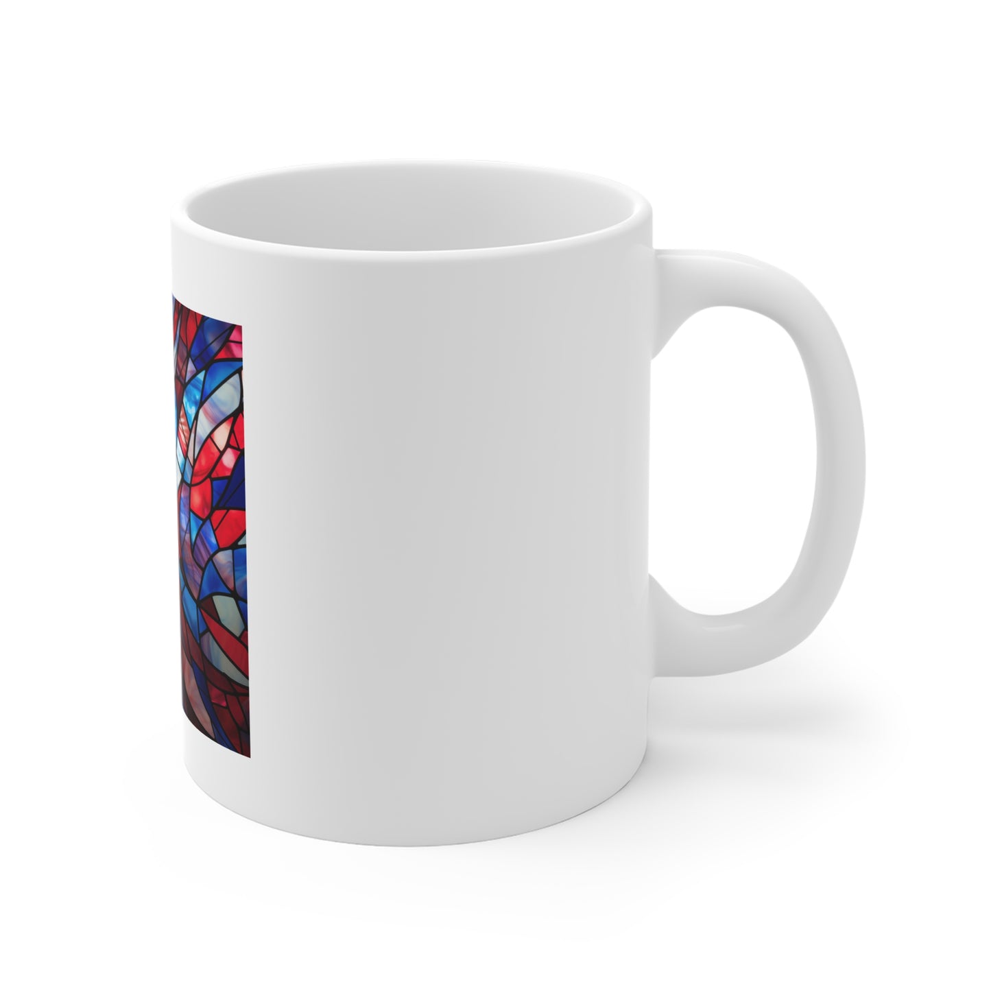 Stained Glass American Flag Coffee Mug – Abstract Flow Patriotic Mug – Colorful USA Flag Cup – Artistic Americana Gift – Premium Art Mug