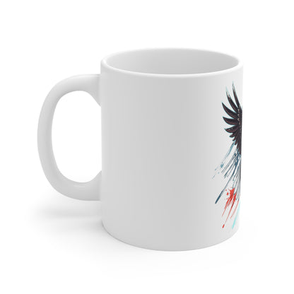 Bald Eagle American Flag Mug — Patriotic 11oz Coffee Cup