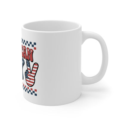 American Boy 11oz Mug — Patriotic USA Stars & Stripes Coffee Cup