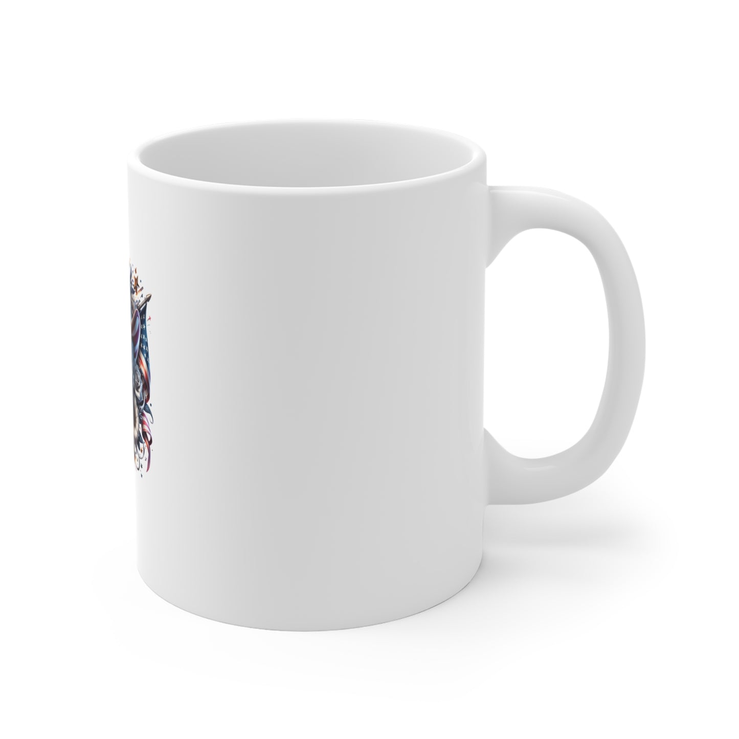 Patriotic Skull Mug — American Flag Uncle Sam Skull Coffee Cup (11oz)
