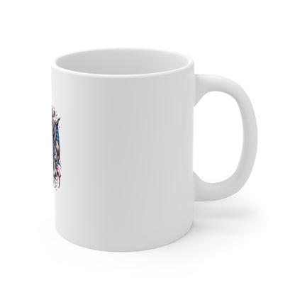 Patriotic Skull Mug — American Flag Uncle Sam Skull Coffee Cup (11oz)