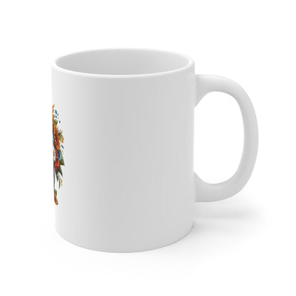 Patriotic Sunflower Bouquet Mug — 11oz American Flag Floral Coffee Cup (Fourth of July)