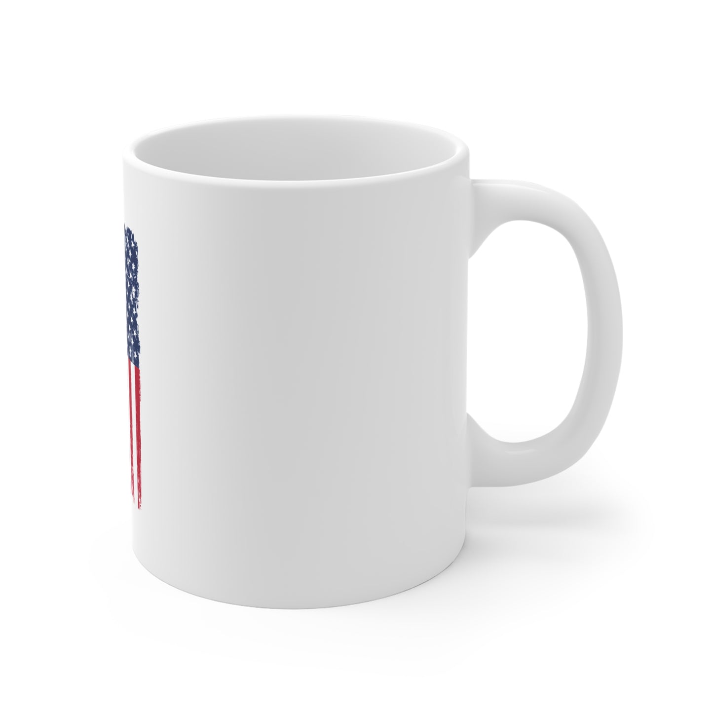 American Flag Bigfoot Mug — Patriotic Sasquatch 11oz Coffee Cup