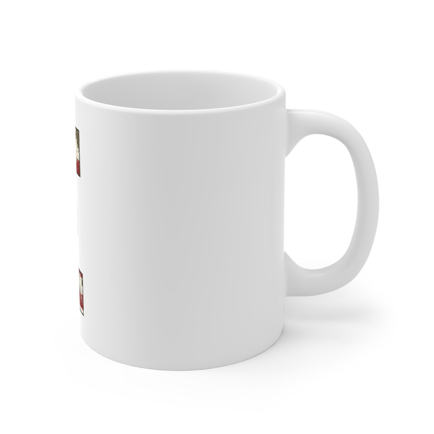 Patriotic Letter E Coffee Mug – American Flag Initial Mug – Rustic USA Monogram Mug – Vintage Americana Alphabet Gift Mug 11oz