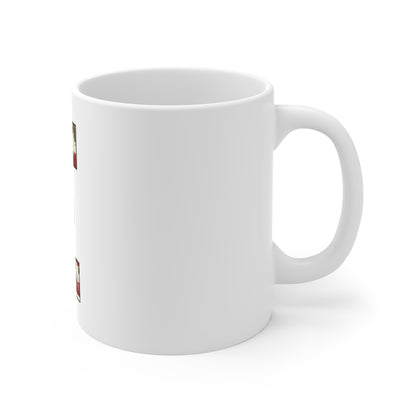 Patriotic Letter E Coffee Mug – American Flag Initial Mug – Rustic USA Monogram Mug – Vintage Americana Alphabet Gift Mug 11oz