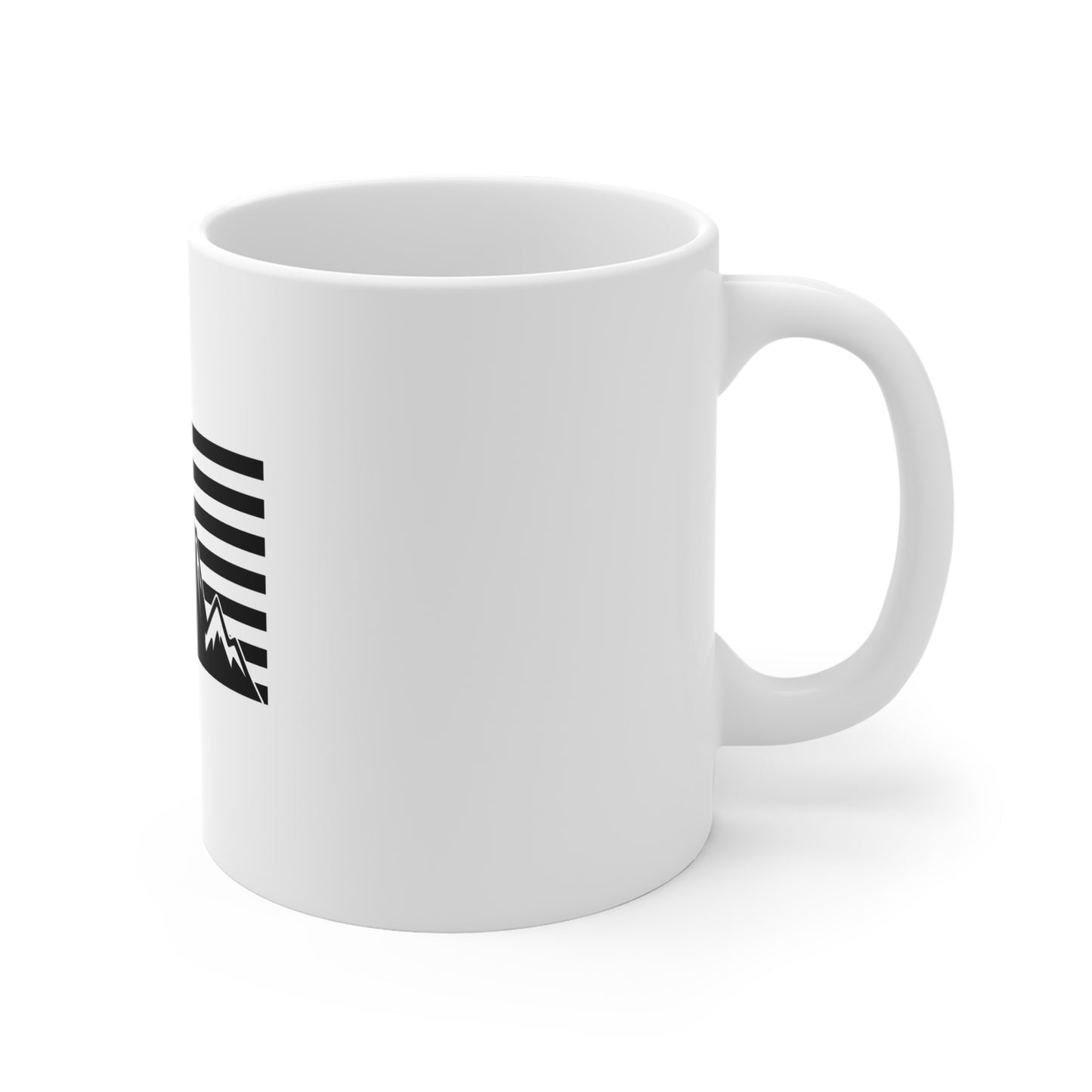 American Mountain Flag Mug - 11oz Patriotic Outdoors Coffee Cup