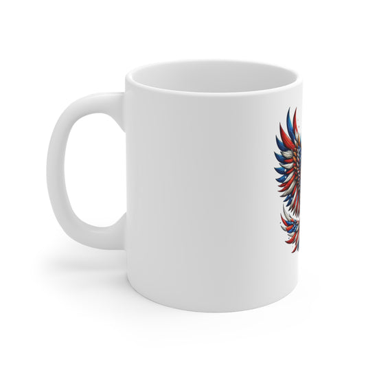 Patriotic Eagle Coffee Mug – American Flag Bald Eagle 11oz