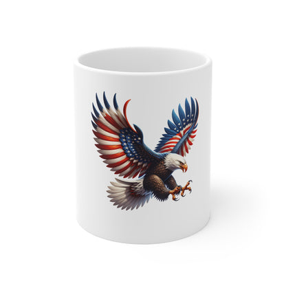 American Flag Eagle Mug — Patriotic 11oz Coffee Cup for Veterans, 4th of July & Memorial Day