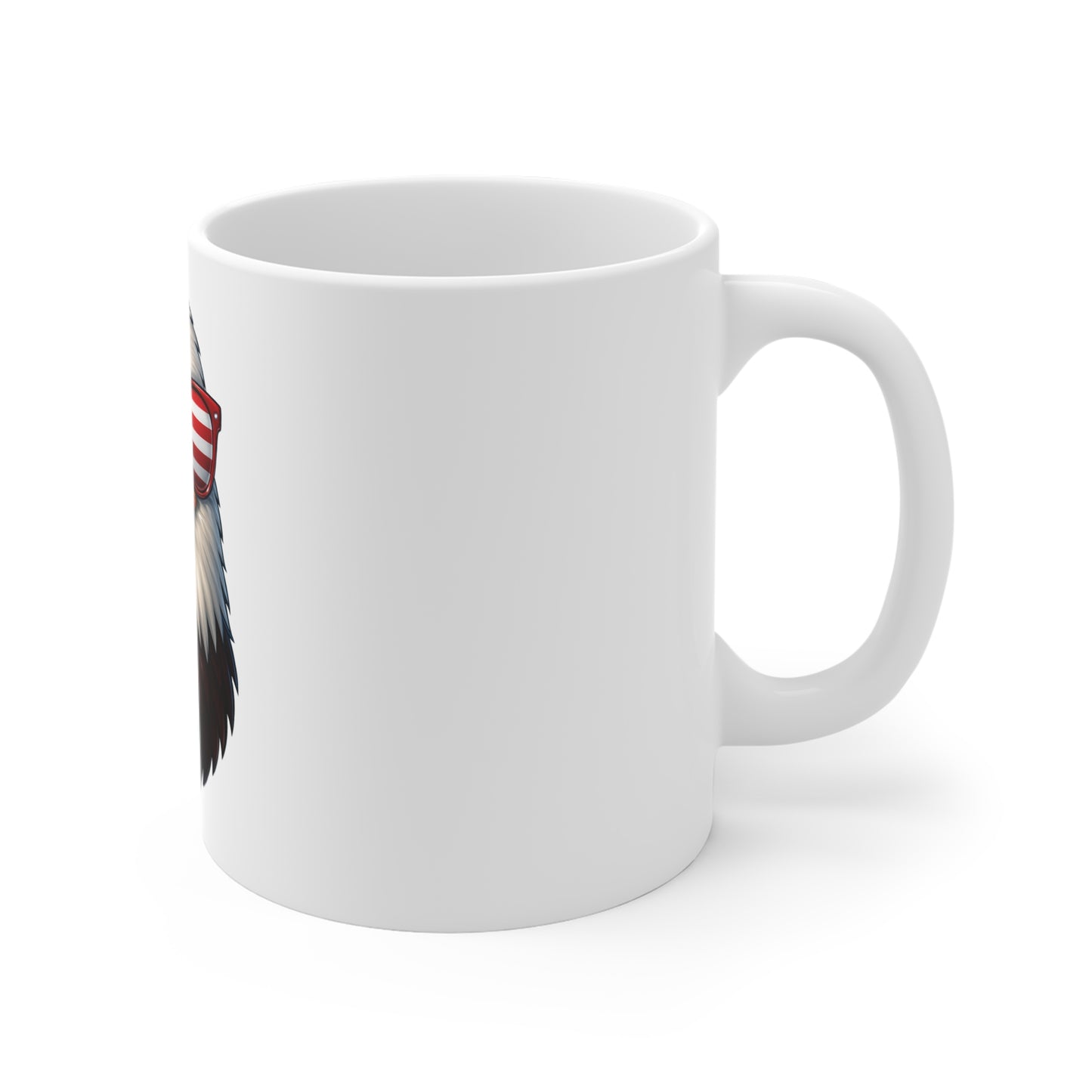 Patriotic Eagle Mug — Bald Eagle with USA Flag Sunglasses 11oz