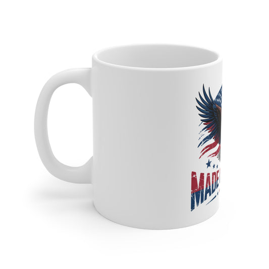 Made in America 1776 Eagle Coffee Mug — Patriotic USA Flag 11oz