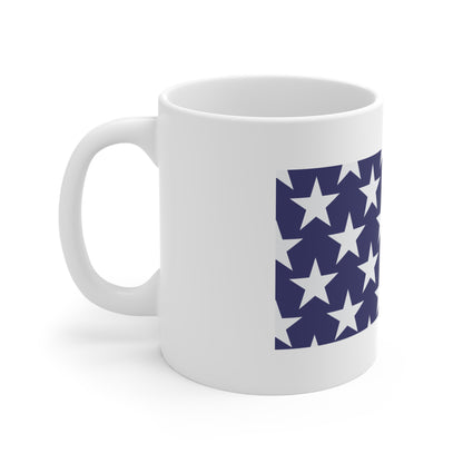 Horizontal American Flag Coffee Mug – Classic USA Stars & Stripes Mug – Clean Patriotic Design Cup – Timeless Everyday Americana Gift Mug 11oz