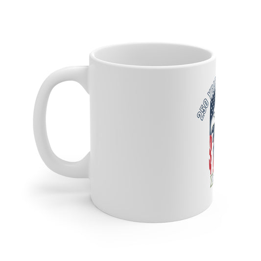 11oz Patriotic Eagle Mug – "250 Years of Freedom 1776-2026" Coffee Cup