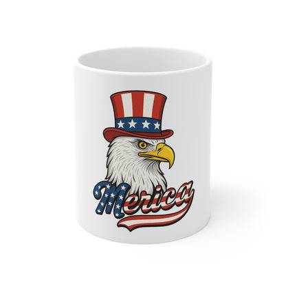 Patriotic Eagle 'Merica' Mug - 11oz Americana Coffee Cup