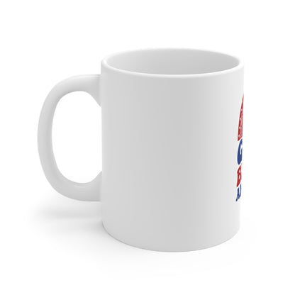 Patriotic Mug — "God Bless America" Red White Blue Coffee Cup