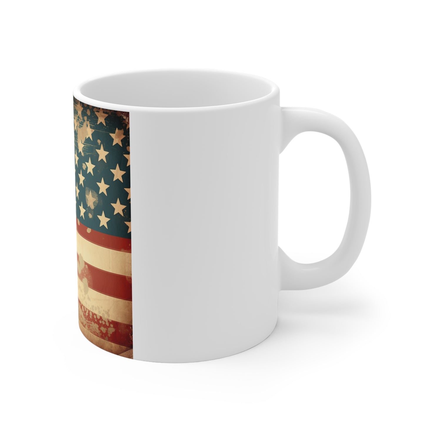 Vintage American Flag Coffee Mug – Distressed USA Flag Mug – Rustic Patriotic Cup – Retro Americana Coffee Mug Vintage American Flag Mug – Distressed Patriotic 11oz Coffee Cup