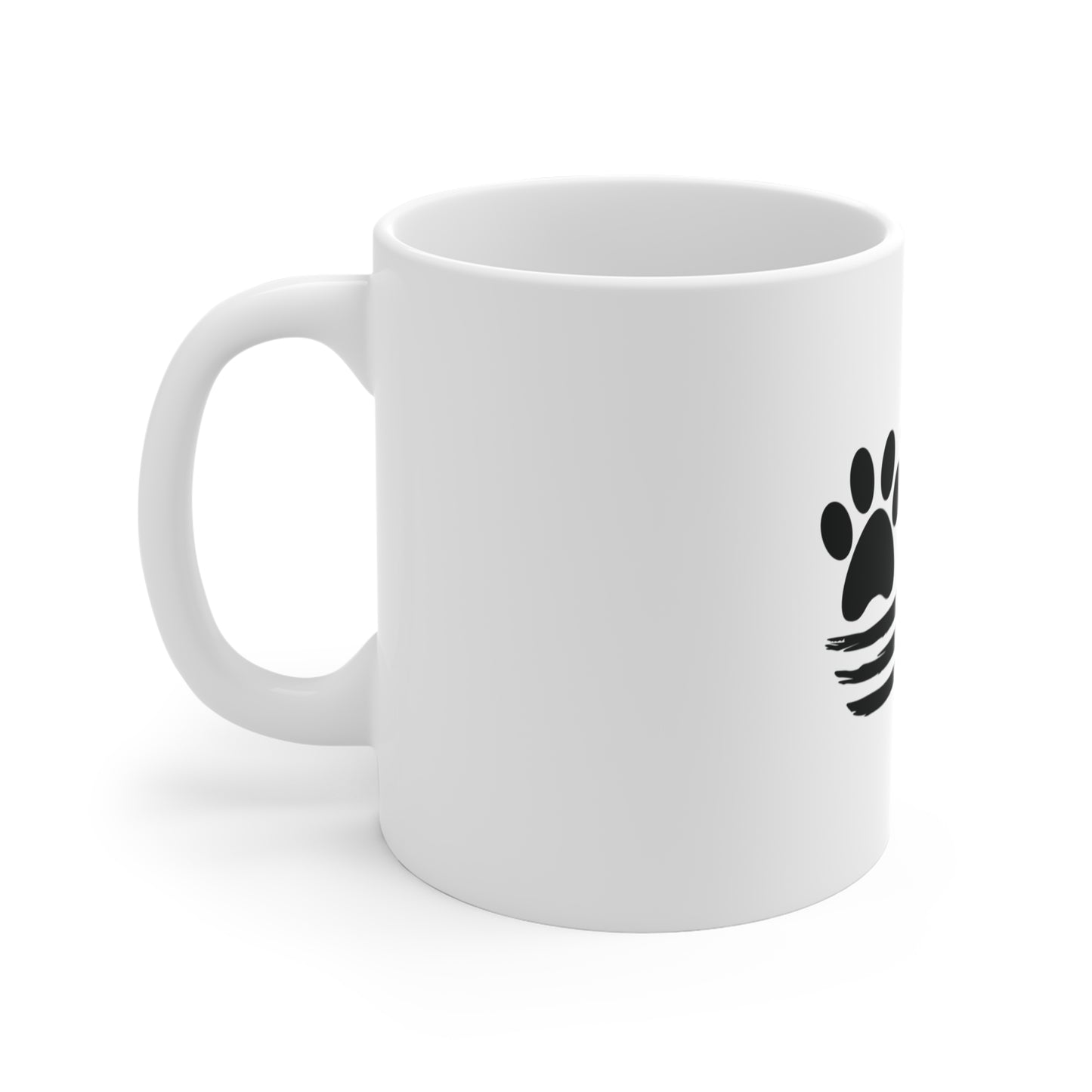 Stealth Paw American Flag Coffee Mug – Blacked Out USA Flag Paw Print Mug – Minimalist Dog Lover Patriotic Cup – Subtle Freedom Gift Mug Mug 11oz
