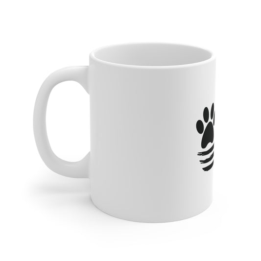 Stealth Paw American Flag Coffee Mug – Blacked Out USA Flag Paw Print Mug – Minimalist Dog Lover Patriotic Cup – Subtle Freedom Gift Mug Mug 11oz