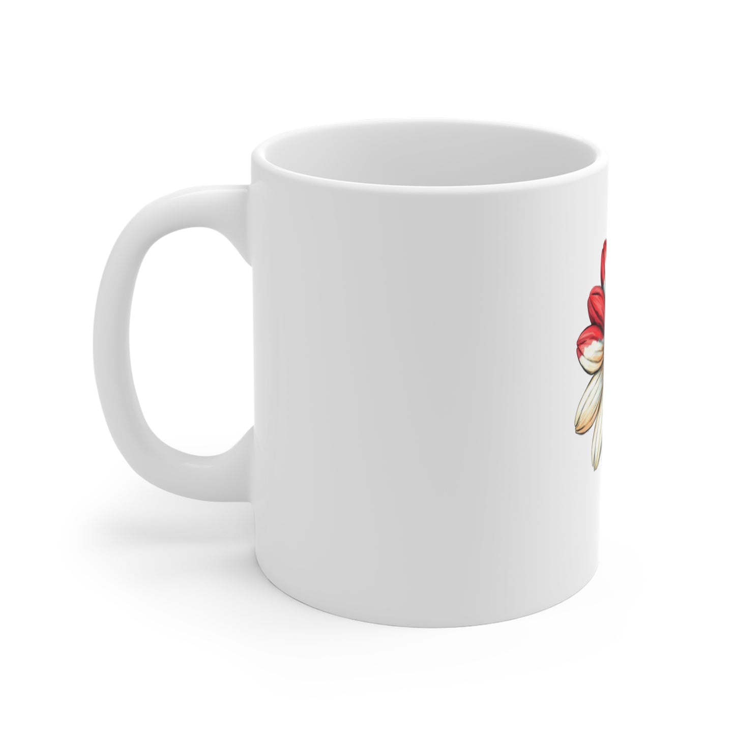 Patriotic Daisy Coffee Mug — Red White Blue Flower 11oz Ceramic