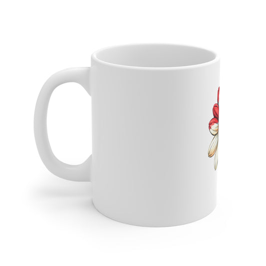 Patriotic Daisy Coffee Mug — Red White Blue Flower 11oz Ceramic