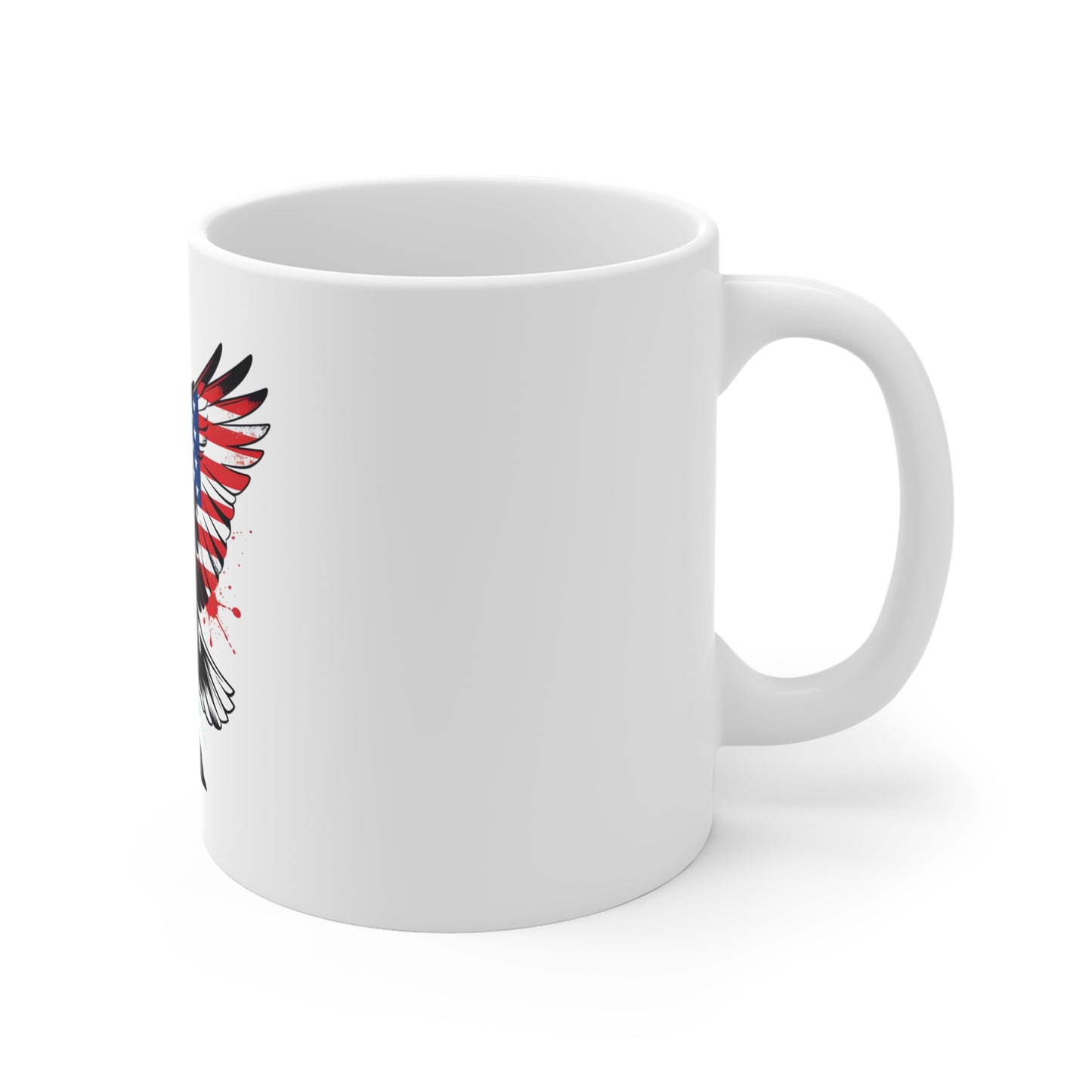 Patriotic Bald Eagle Coffee Mug – American Flag Wing 11oz