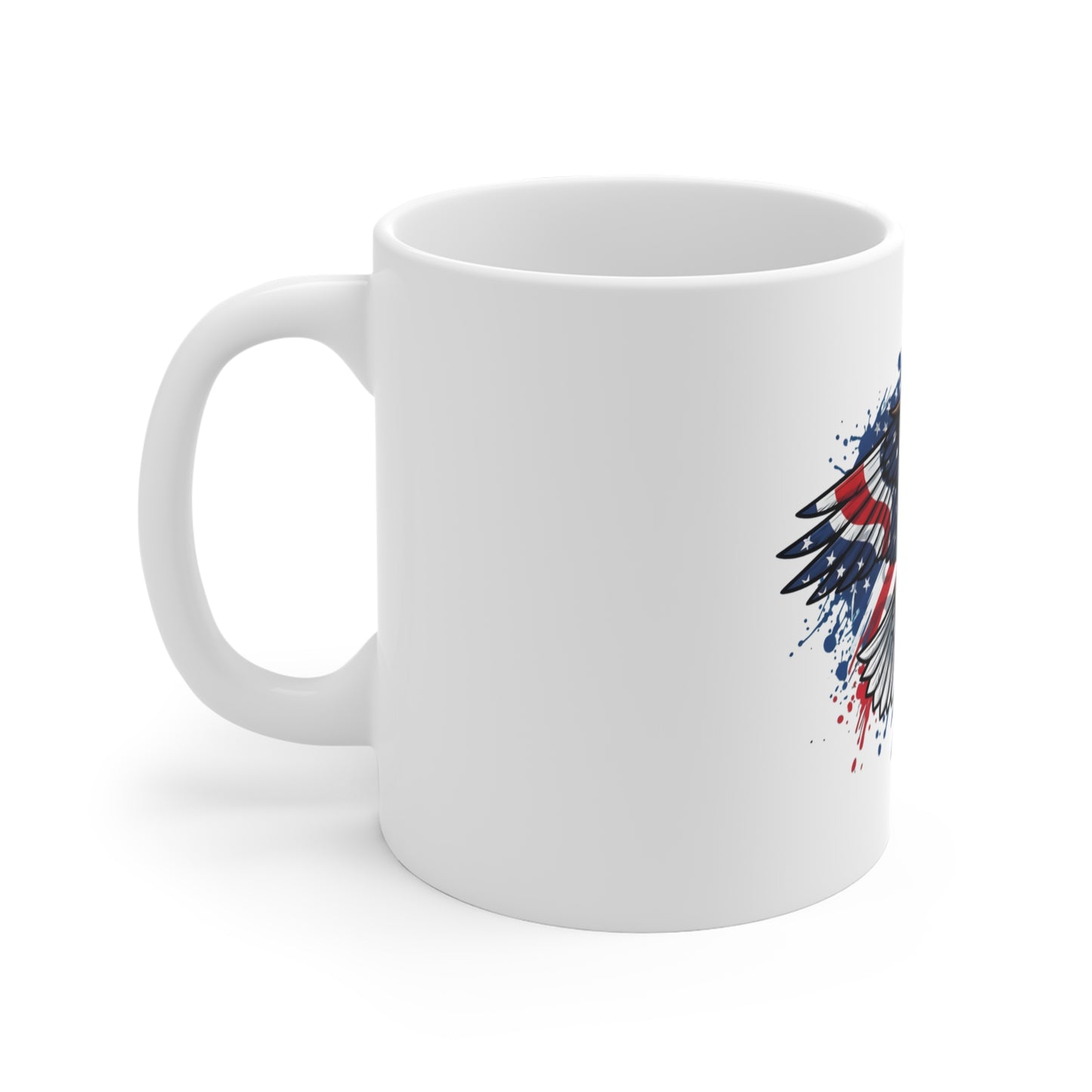Patriotic Eagle Mug – American Flag Bald Eagle 11oz Coffee Cup