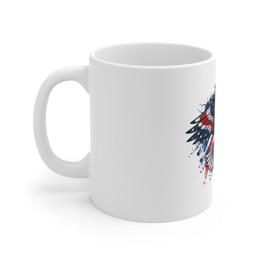 Patriotic Eagle Mug – American Flag Bald Eagle 11oz Coffee Cup