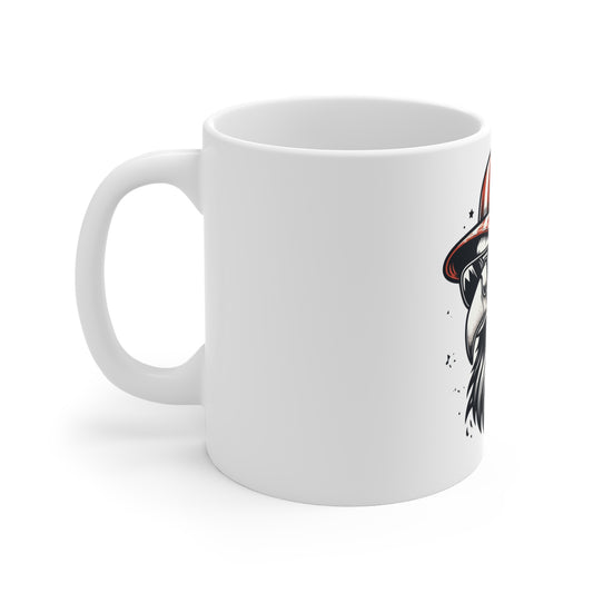 Patriotic Eagle Coffee Mug – American Flag Hat Bald Eagle Mug – USA Freedom Eagle with Sunglasses Cup – Vintage Americana Gift Mug Mug 11oz