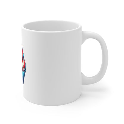Patriotic Cupcake 11oz Mug - Fourth of July Red White Blue Dessert Coffee Cup