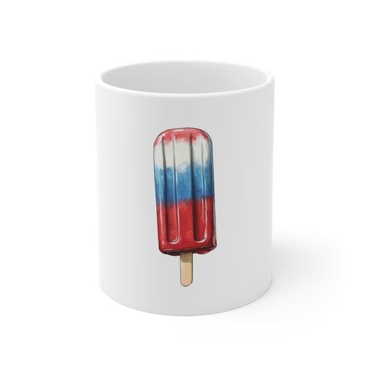 Patriotic Rocket Pop Mug — Red White & Blue Popsicle Coffee Cup (11 oz)