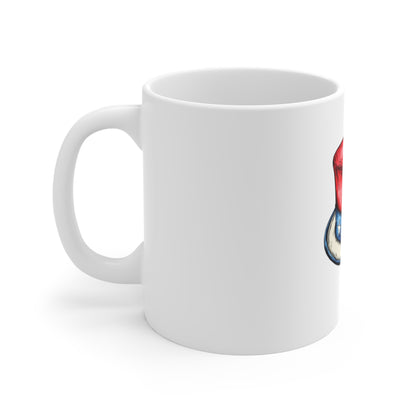 Patriotic Uncle Sam Top Hat Mug — 11oz Fourth of July Coffee Cup