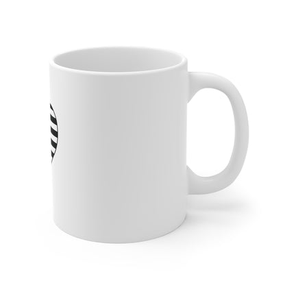 Stealth American Flag Heart Coffee Mug – Blacked Out USA Flag Heart Mug – Minimalist Patriotic Love Design Cup – Subtle Freedom Gift Mug Mug 11oz
